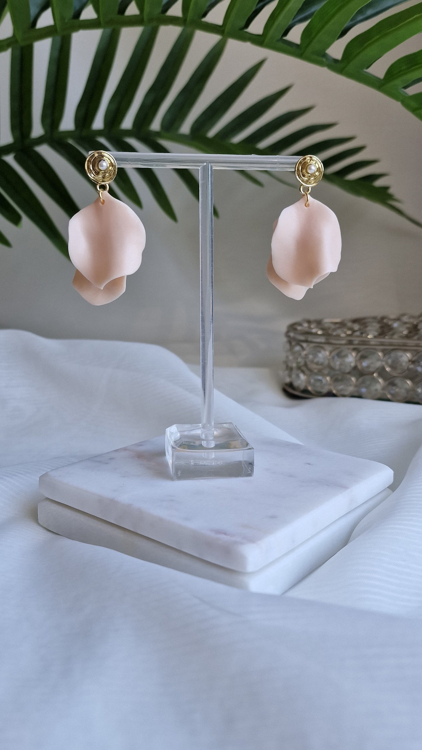Silky Nude Pink Earrings