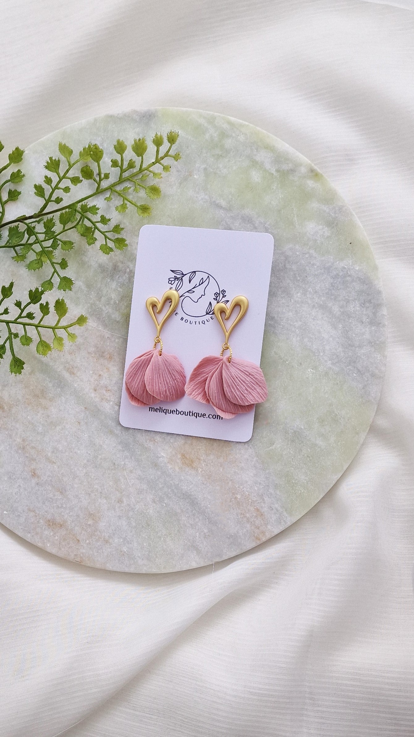 Rosaline - Textured Petal Earrings