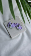 Load image into Gallery viewer, Lavender + Pistachio Petal Earrings
