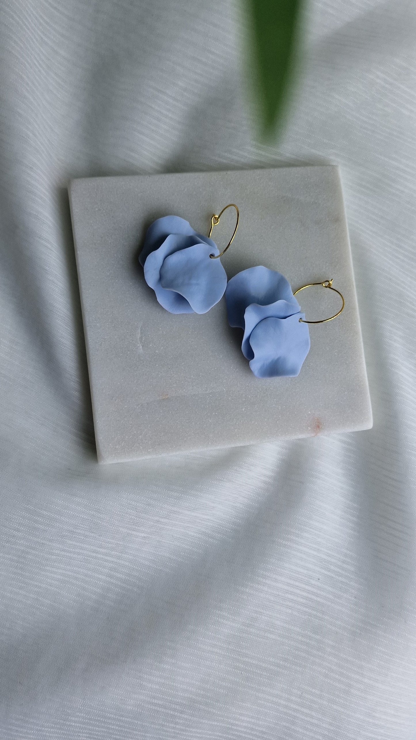 Soft Blue Petal Earrings