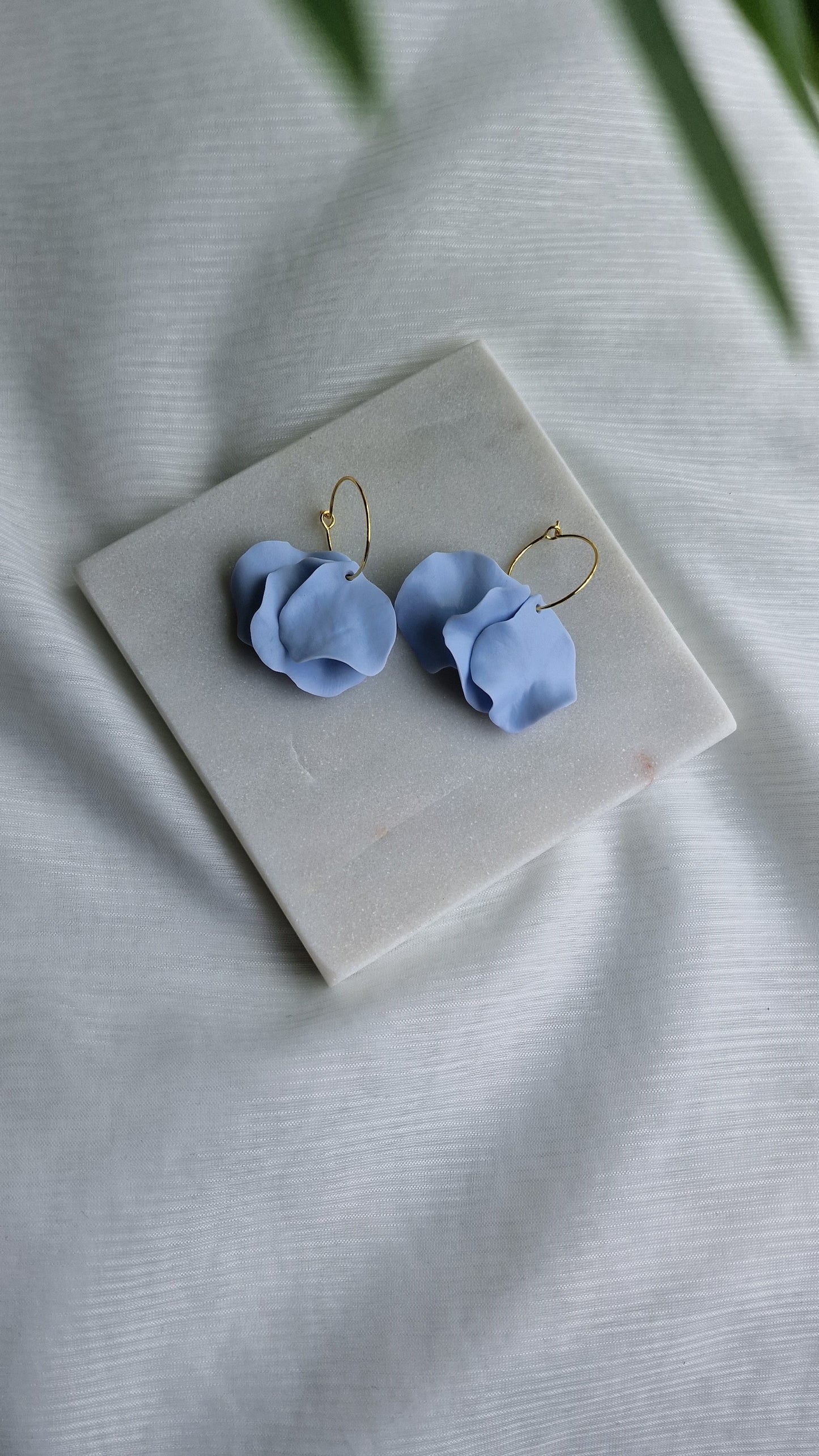 Soft Blue Petal Earrings