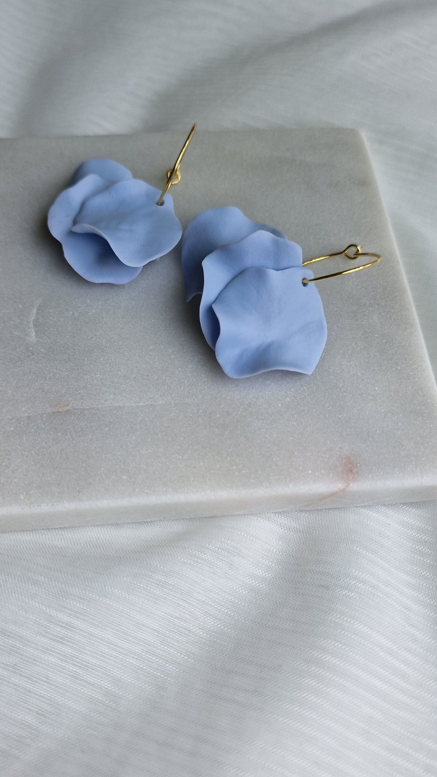 Soft Blue Petal Earrings