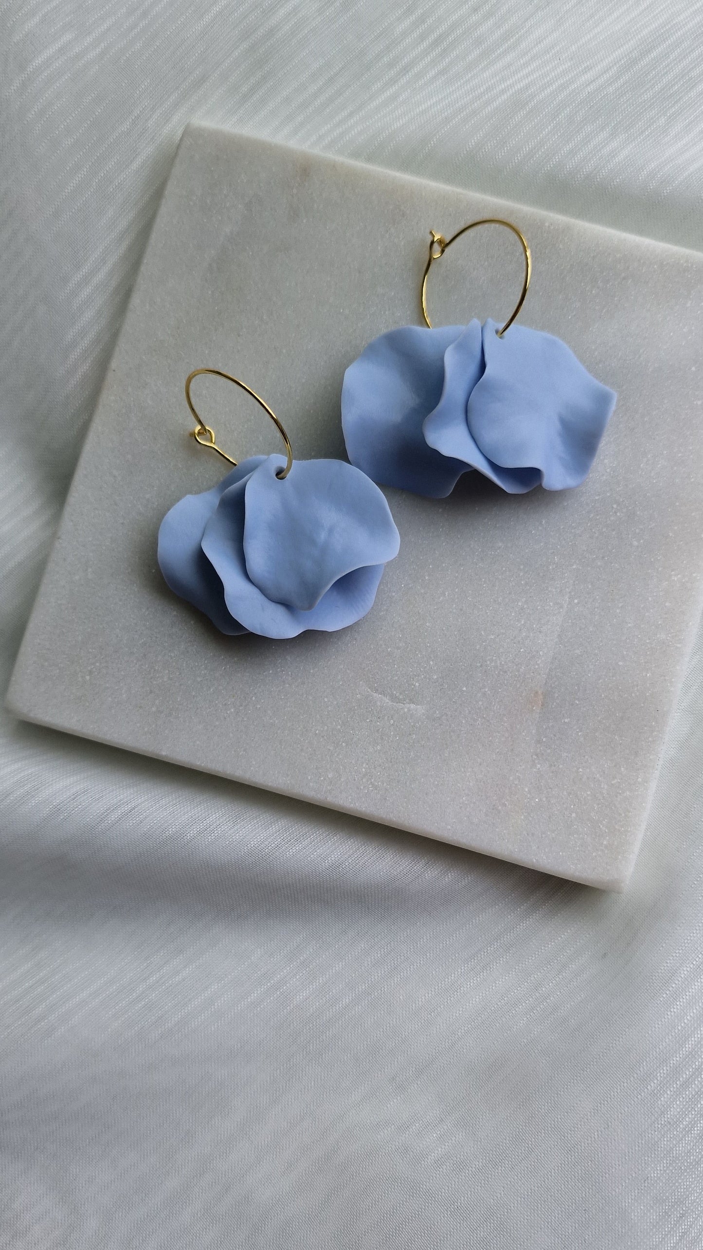 Soft Blue Petal Earrings