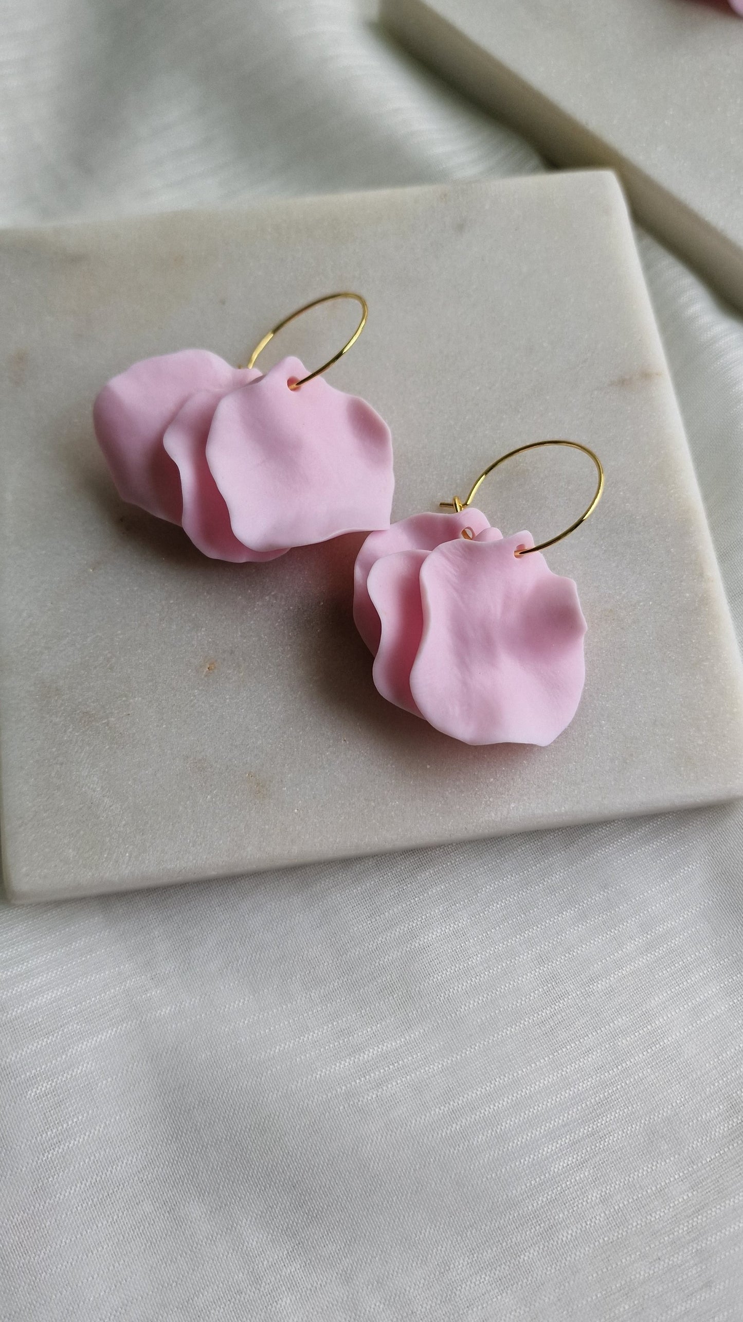 Soft Pink Petal Earrings