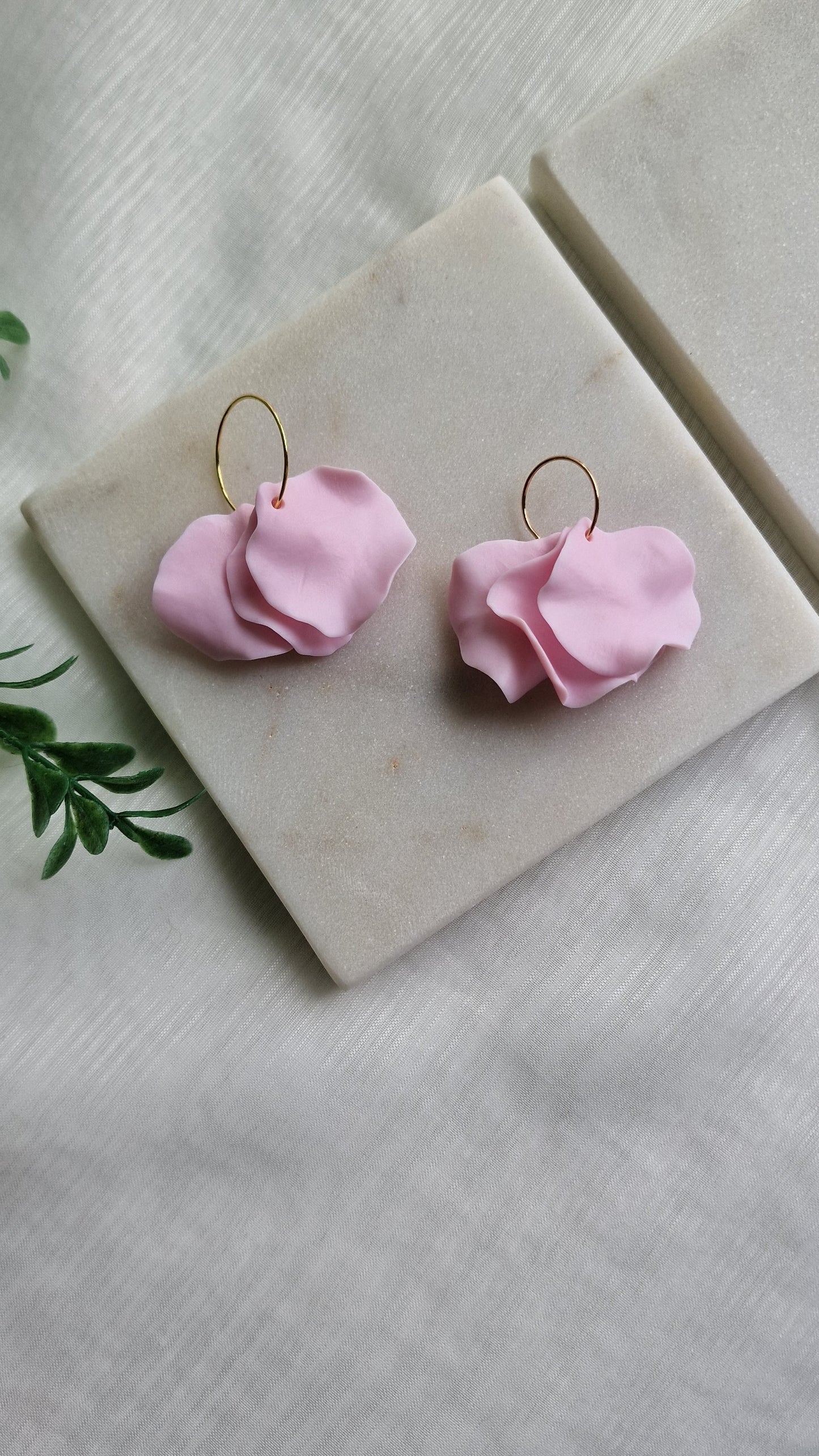 Soft Pink Petal Earrings