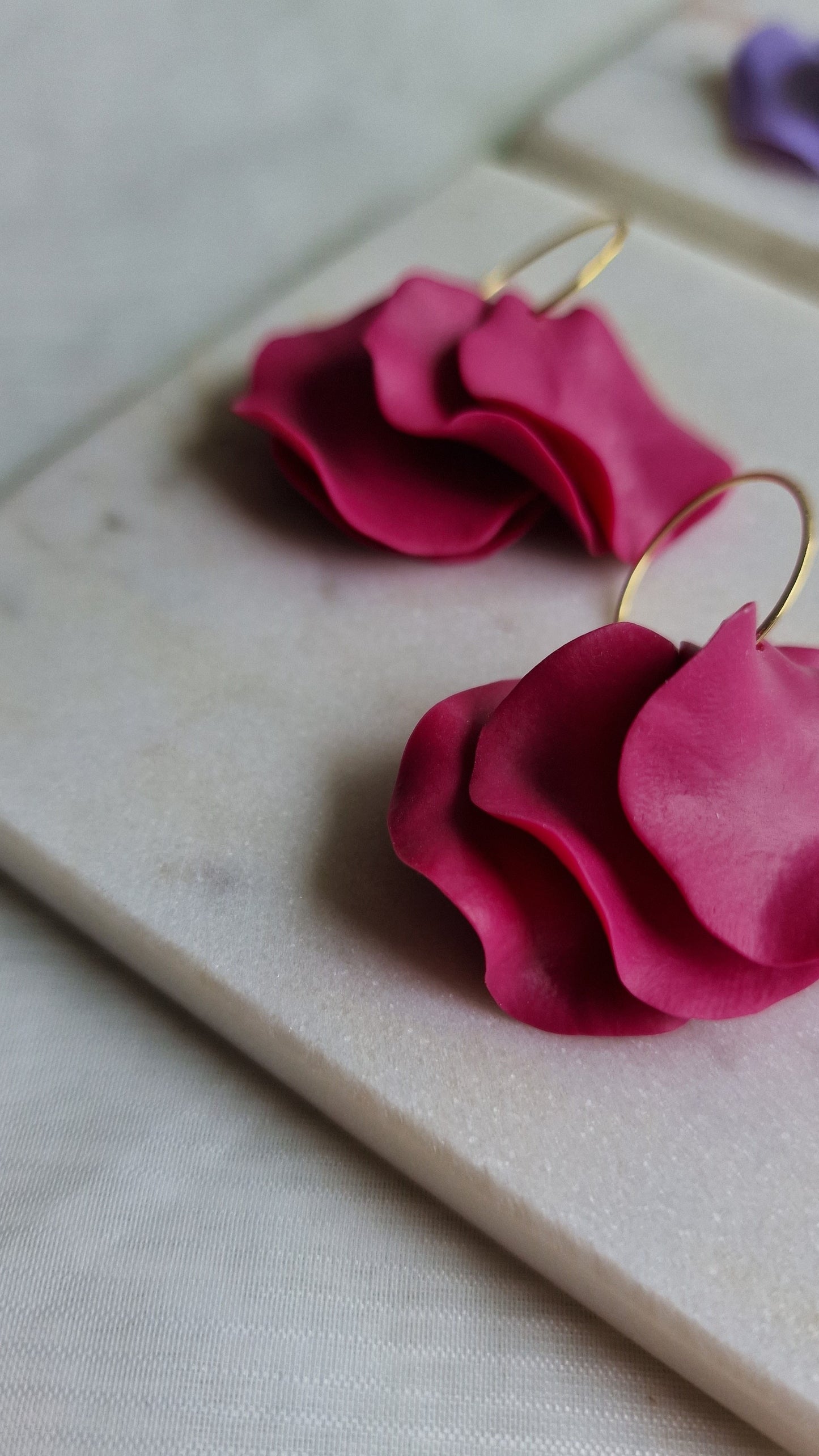 Ruby Petal Earrings