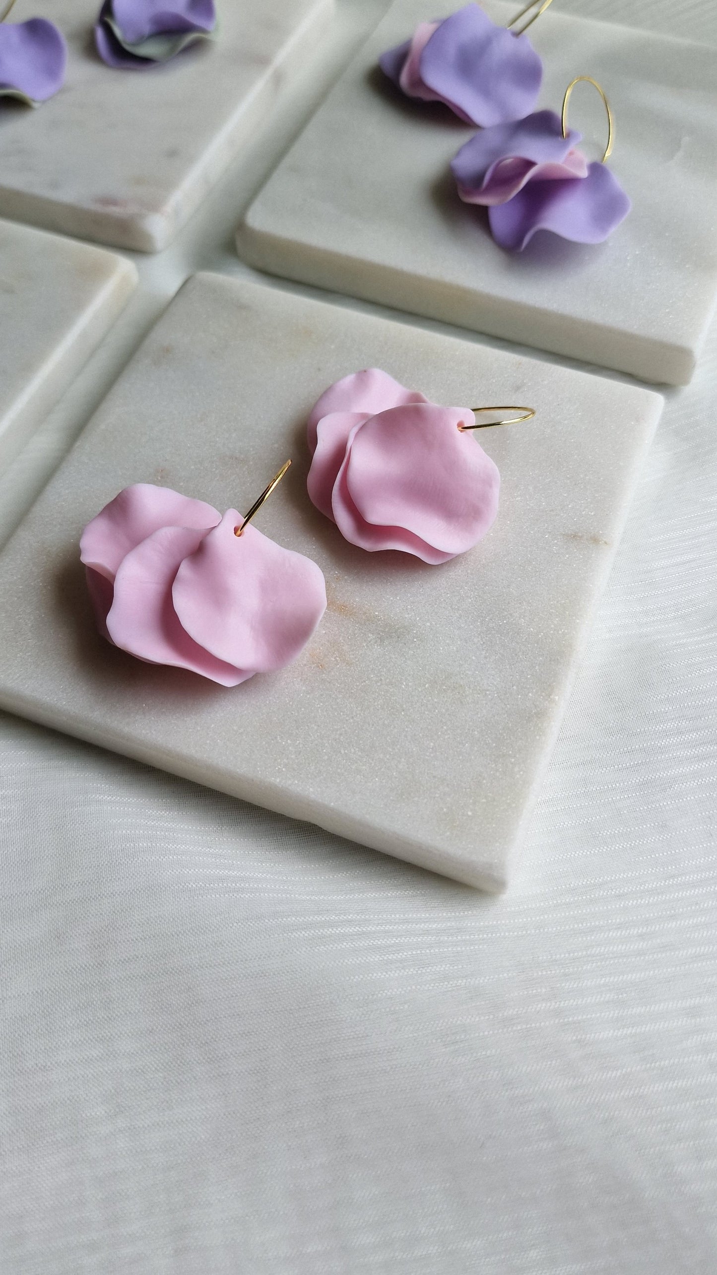 Soft Pink Petal Earrings