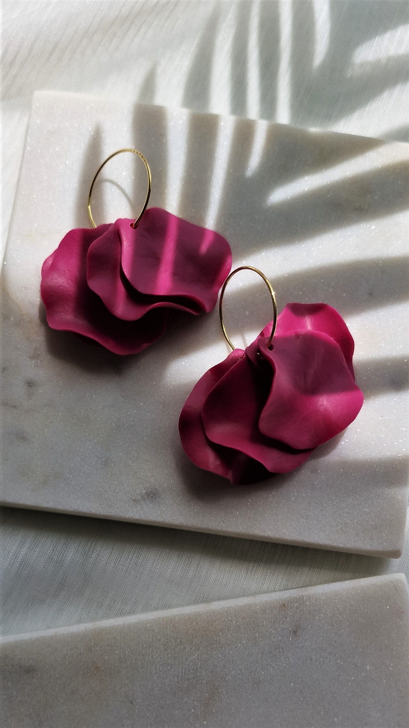 Ruby Petal Earrings