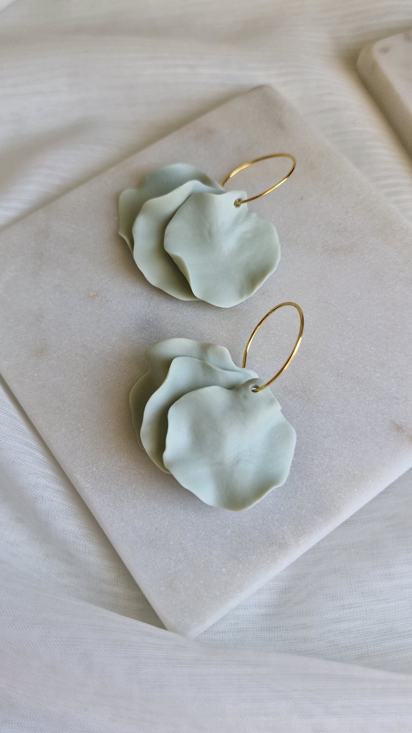 Pistachio Green Petal Earrings