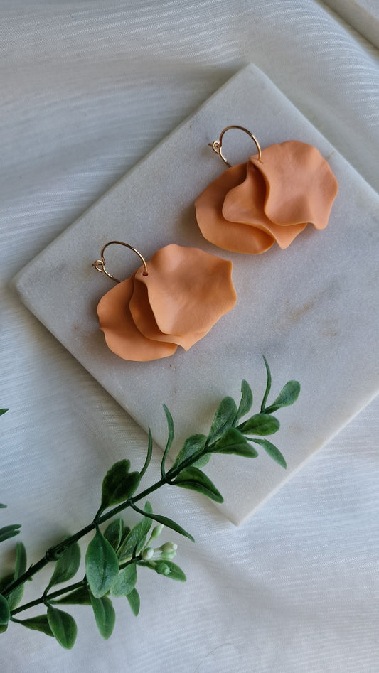 Soft Tangerine Petal Earrings