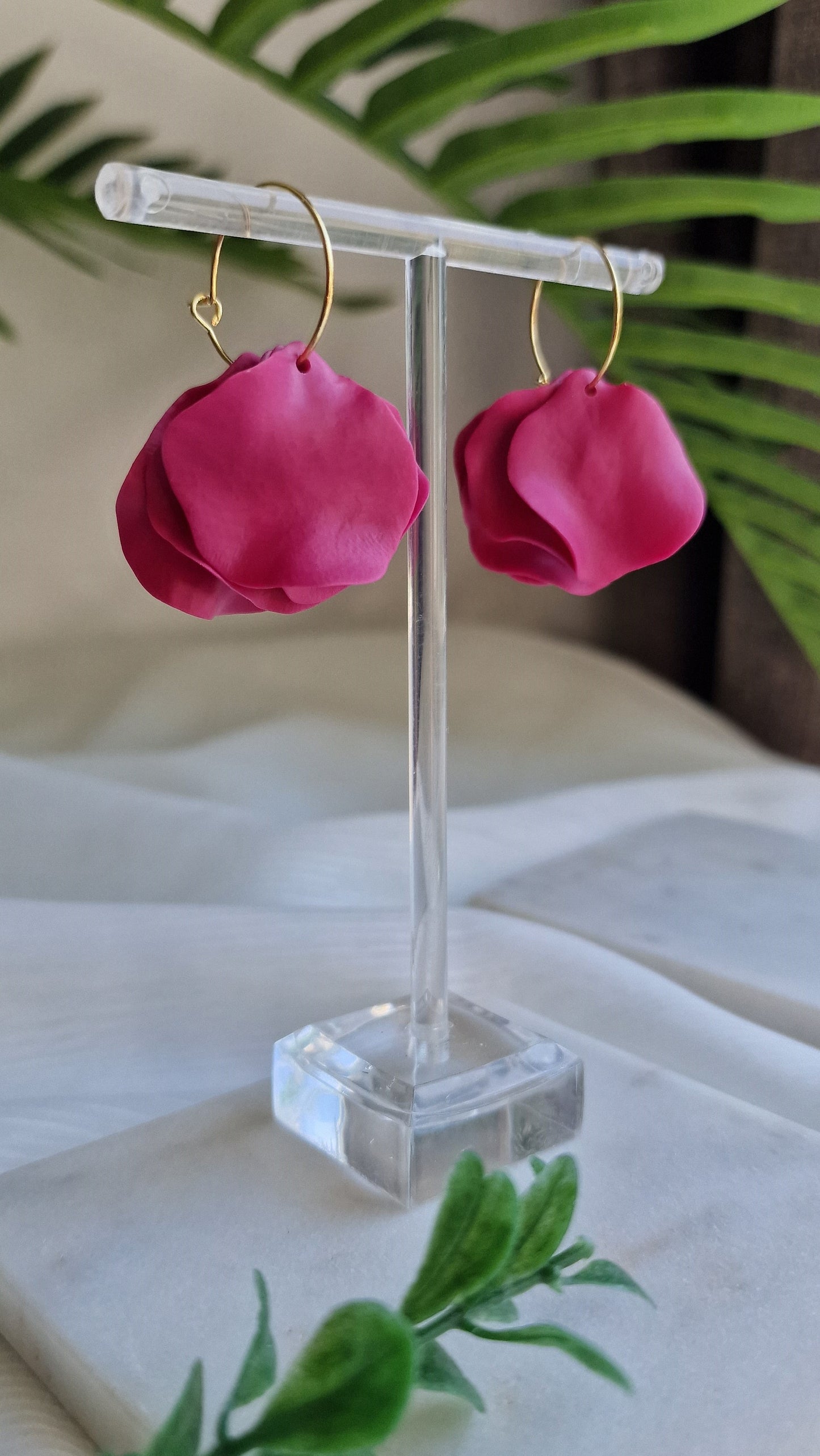 Ruby Petal Earrings