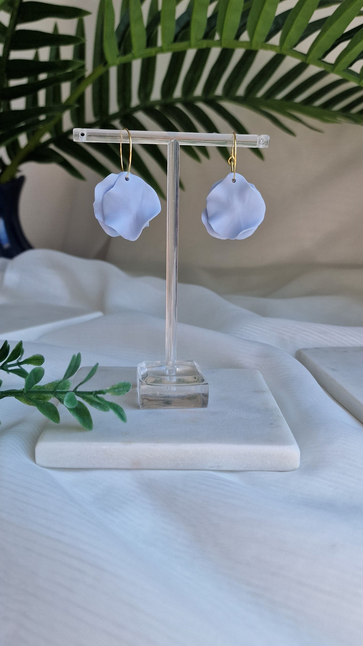 Soft Blue Petal Earrings