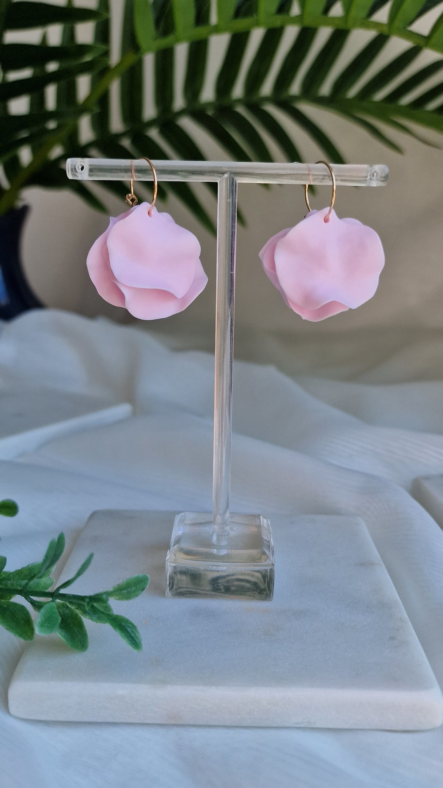 Soft Pink Petal Earrings