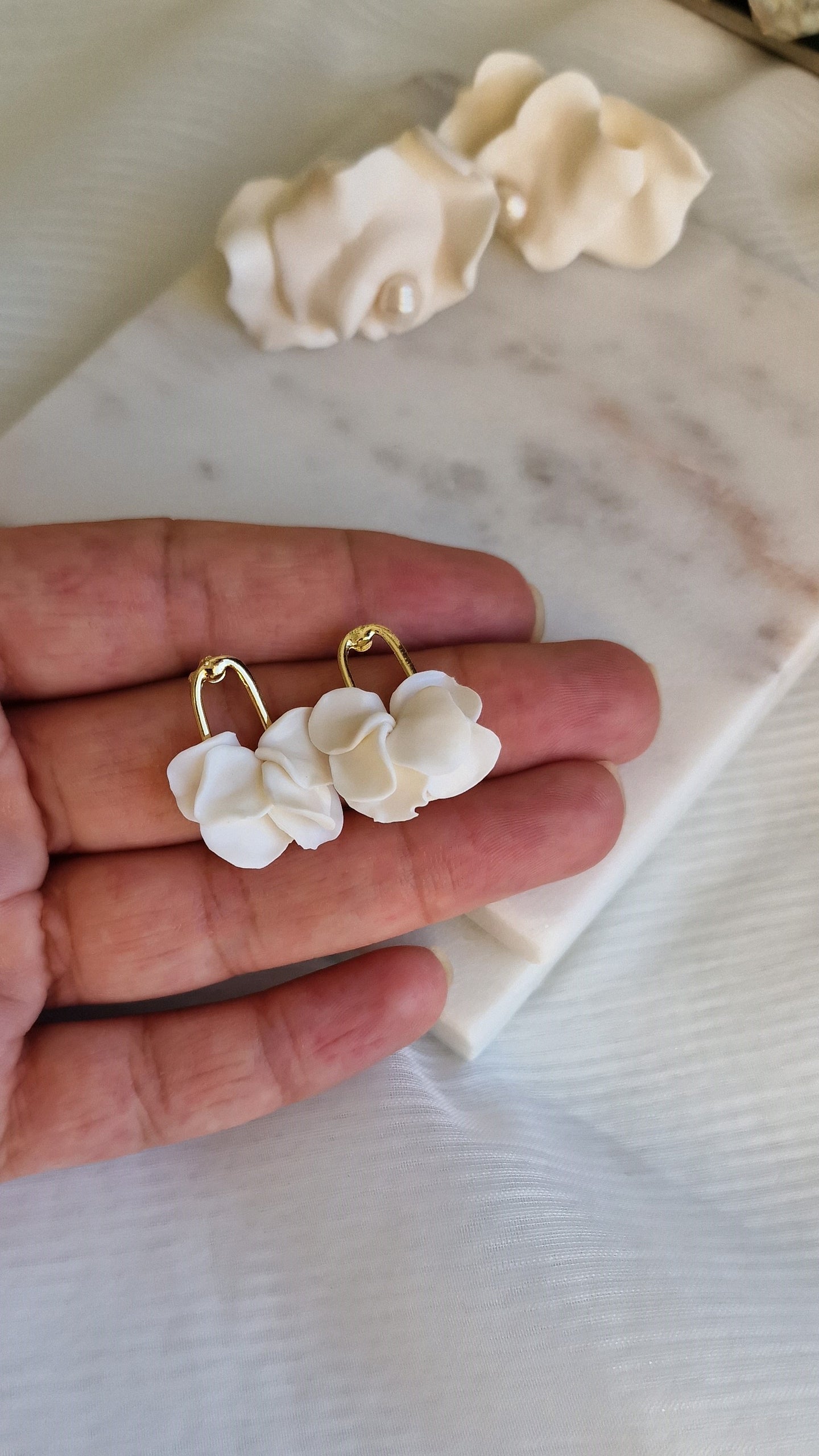 Ivory Mini Floral Stud