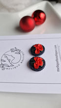 Load image into Gallery viewer, Red Floral Studs
