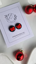 Load image into Gallery viewer, Red Floral Studs
