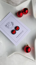 Load image into Gallery viewer, Red Floral Studs
