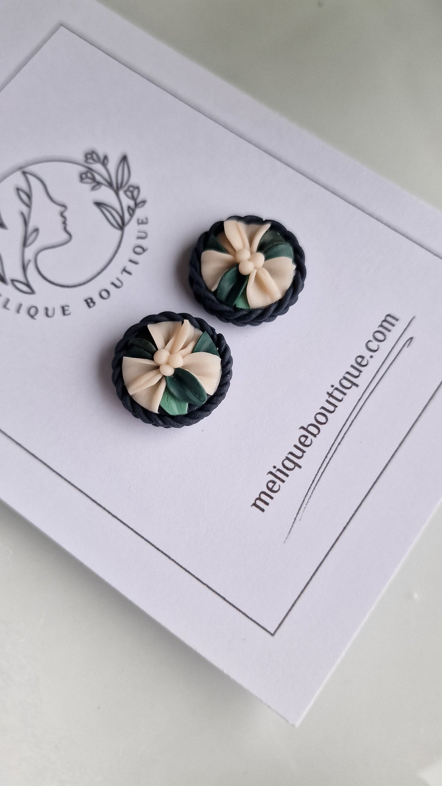 Petite Floral Nude Studs