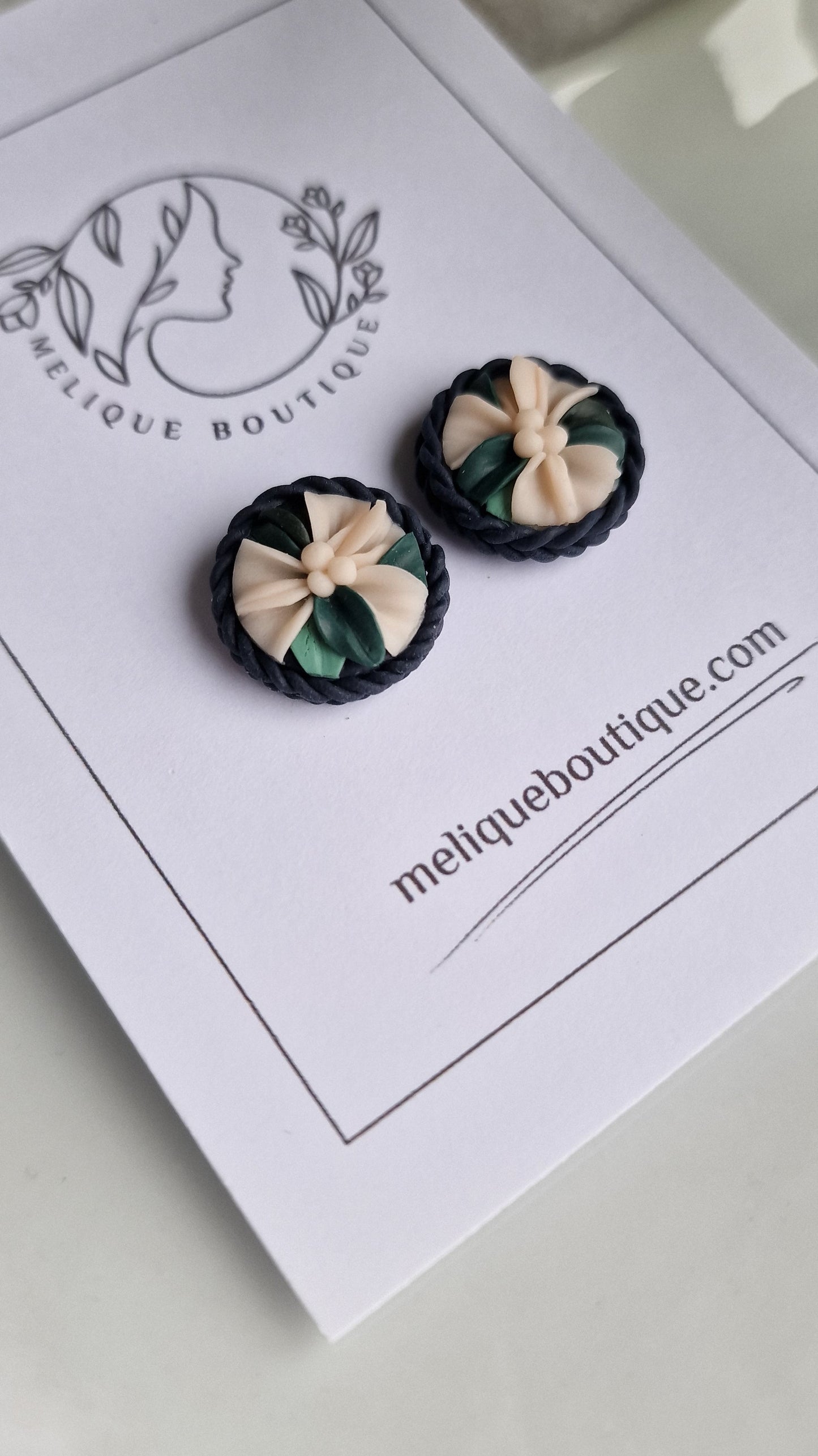 Petite Floral Nude Studs