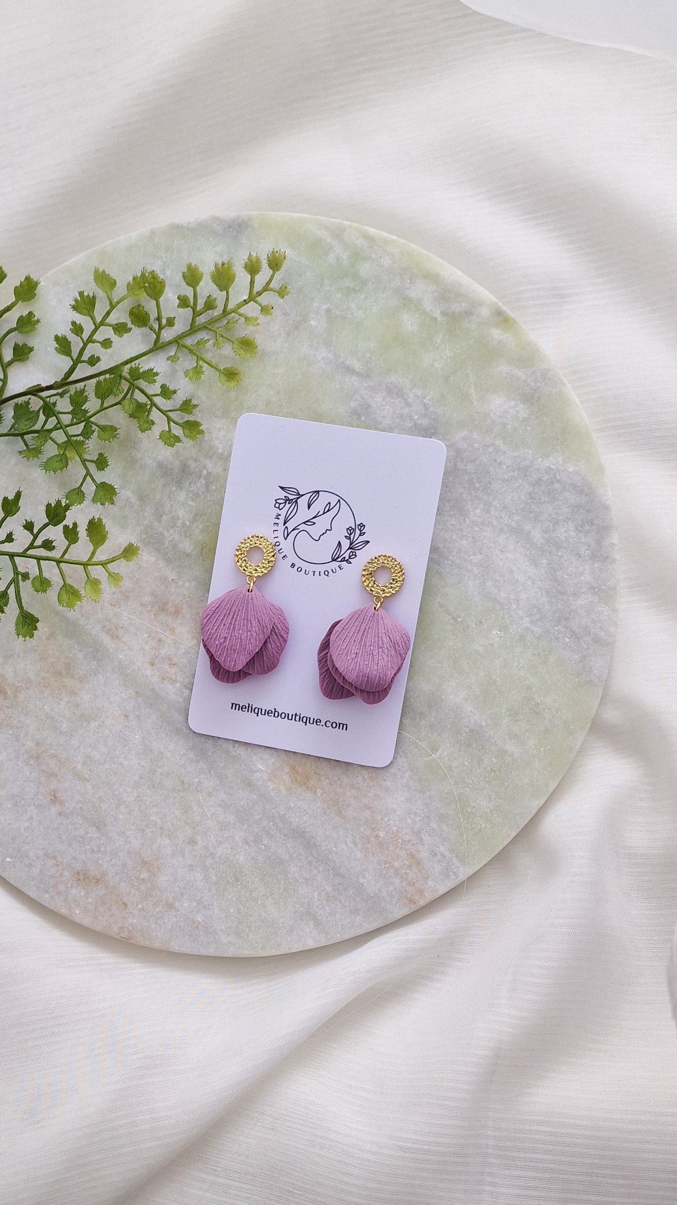 Lilaire - Textured Petal Earrings