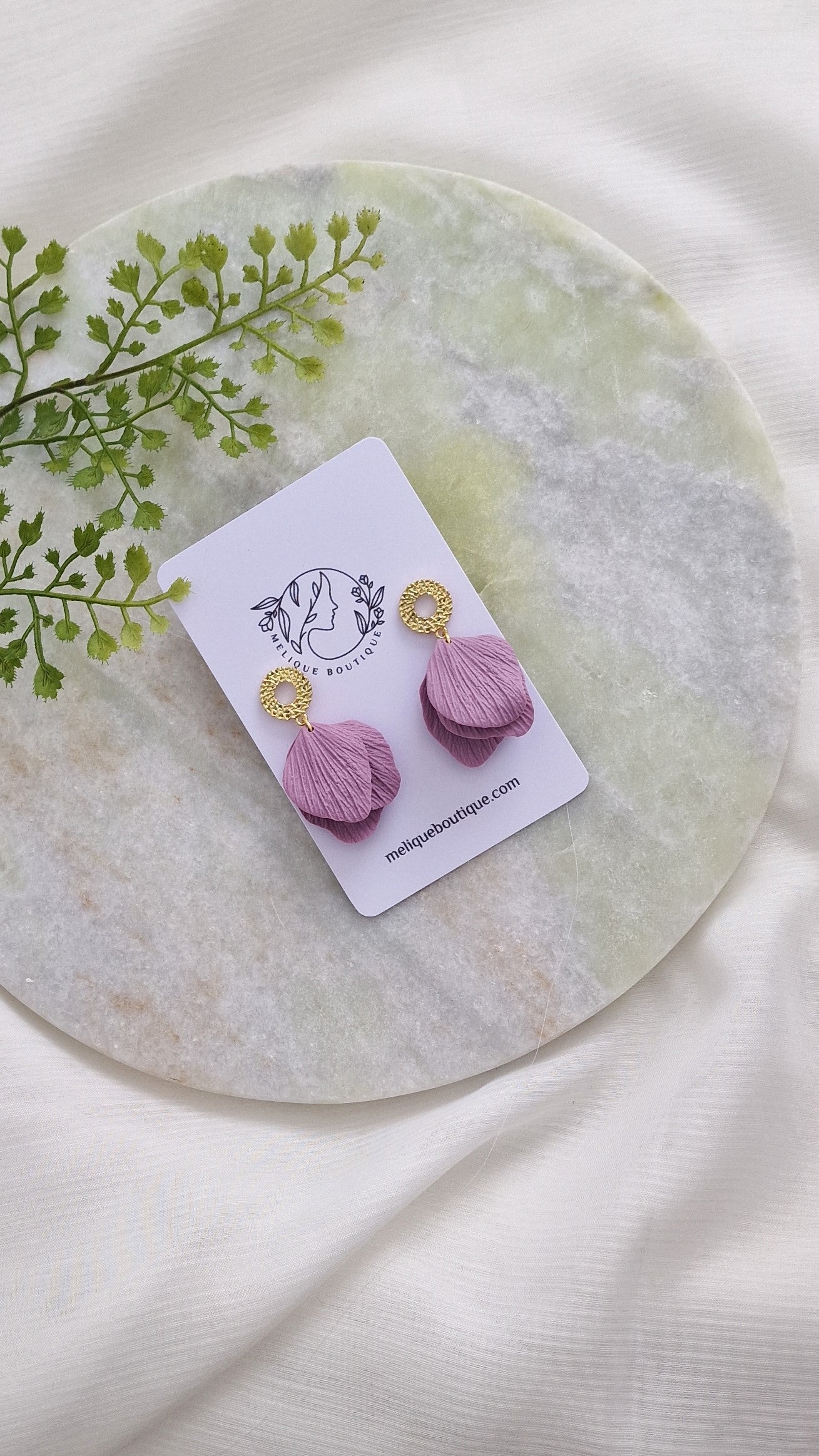 Lilaire - Textured Petal Earrings