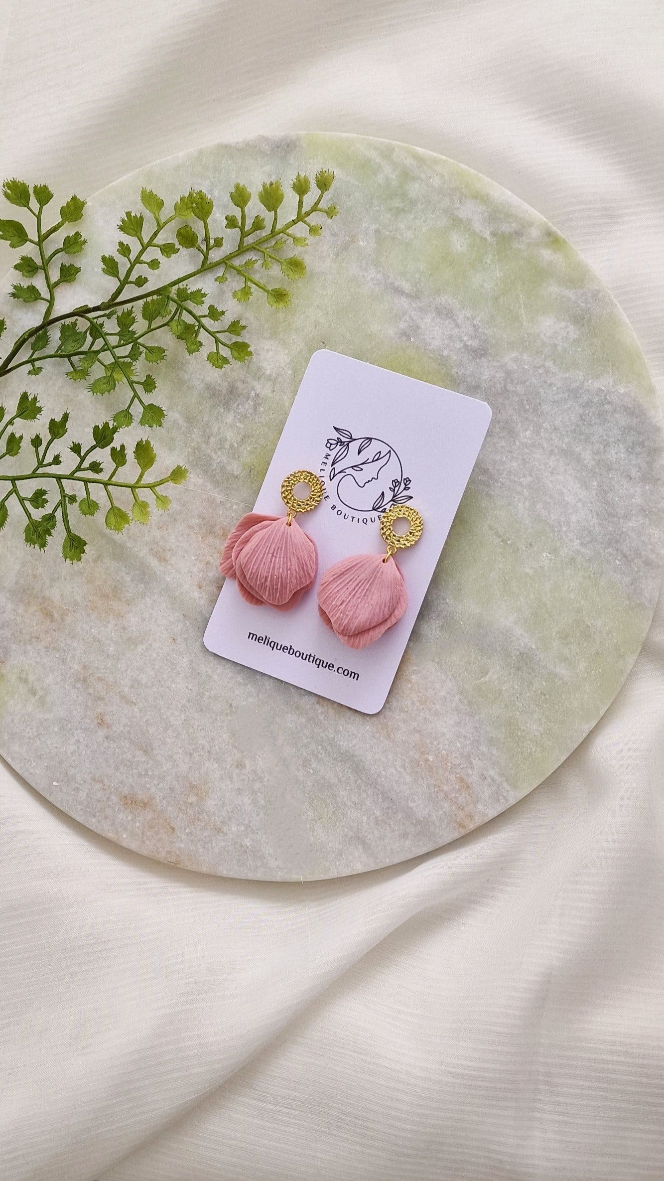 Marilou ( Soft Pink ) - Textured Petal Earrings