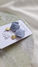 Load image into Gallery viewer, Bluebelle - Textured Petal Earrings ( Gold&amp;Silver )
