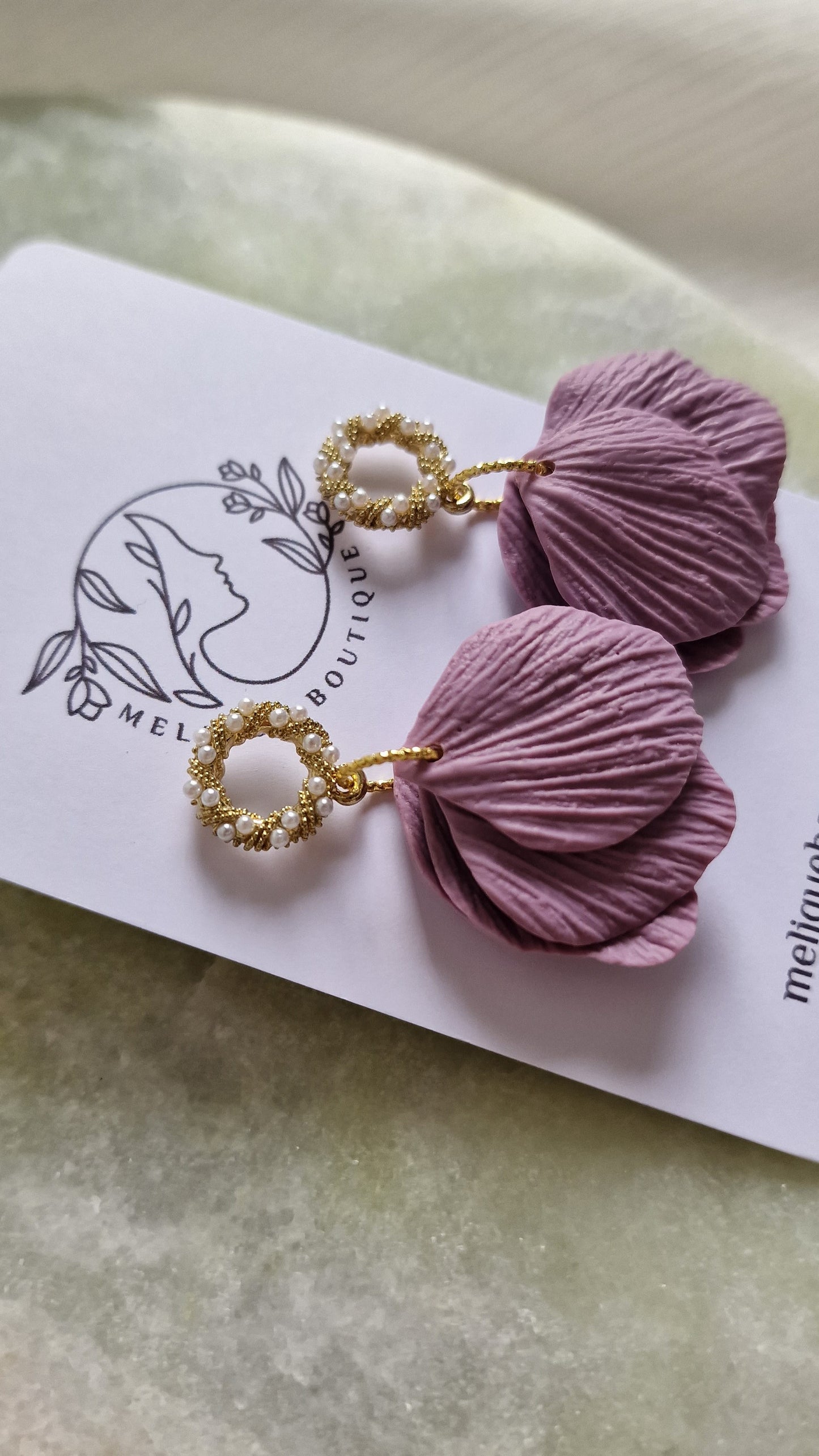 Lilaire - Textured Petal Earrings