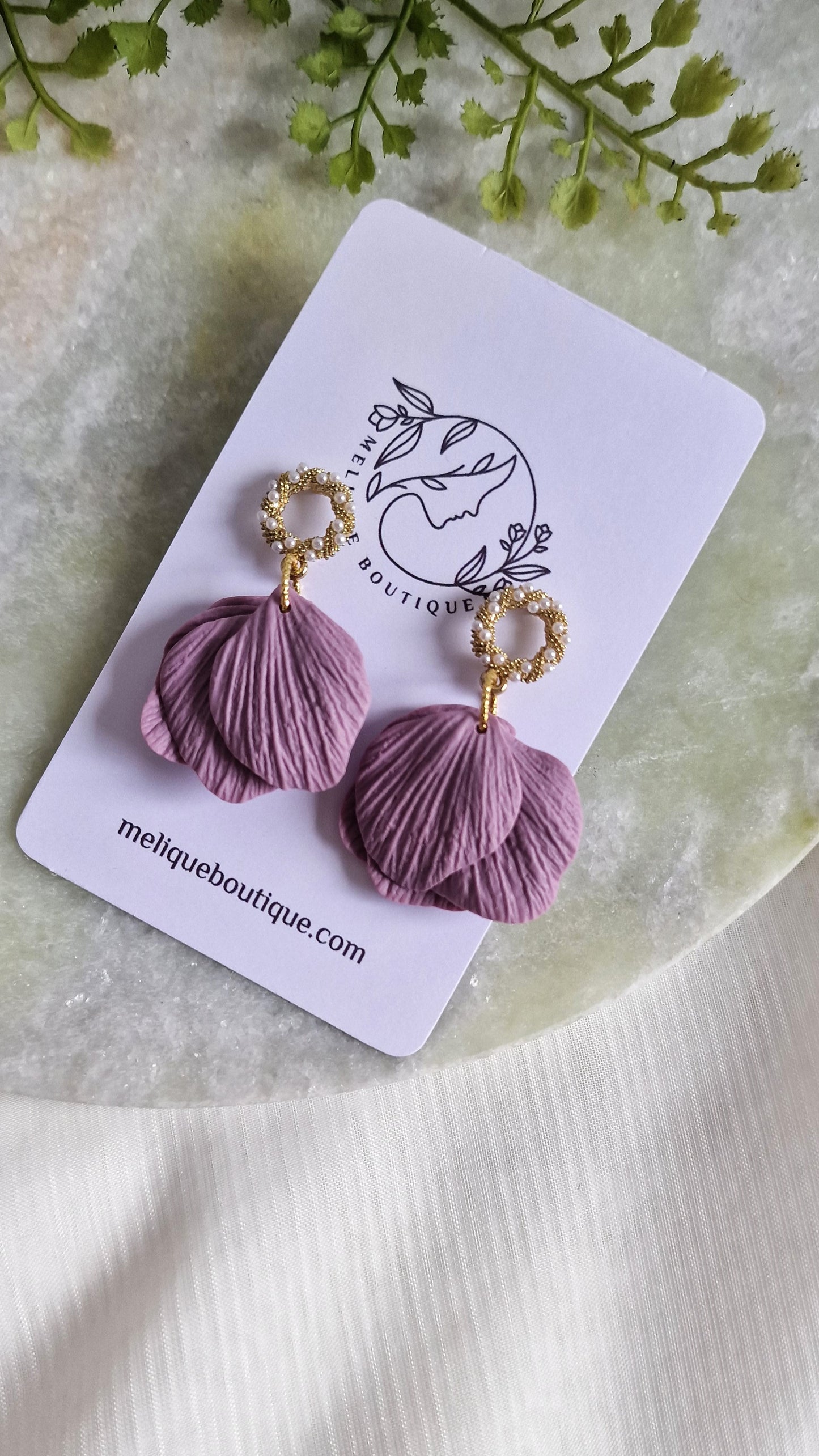 Lilaire - Textured Petal Earrings