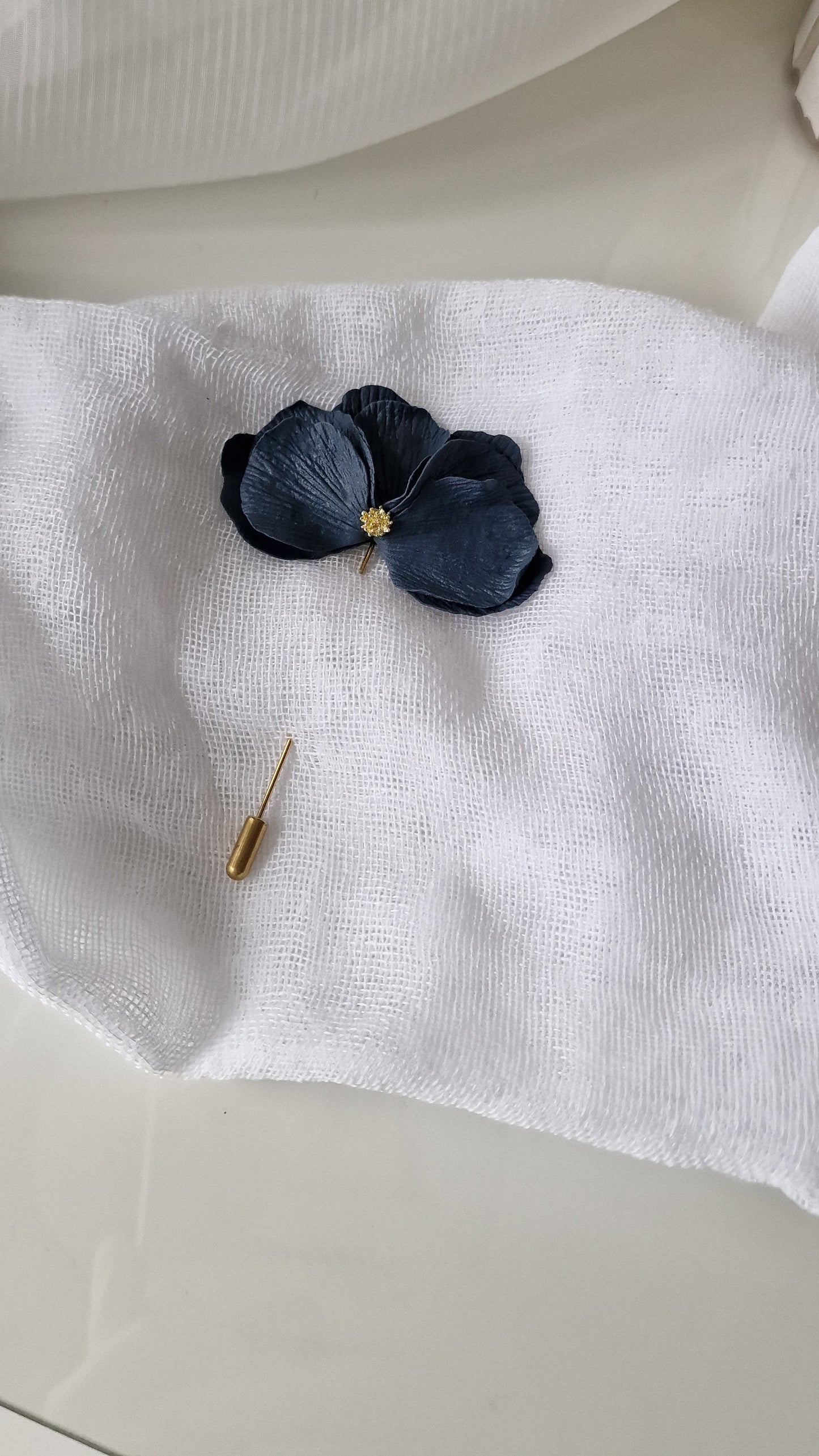 Royal Blue Floral Brooch