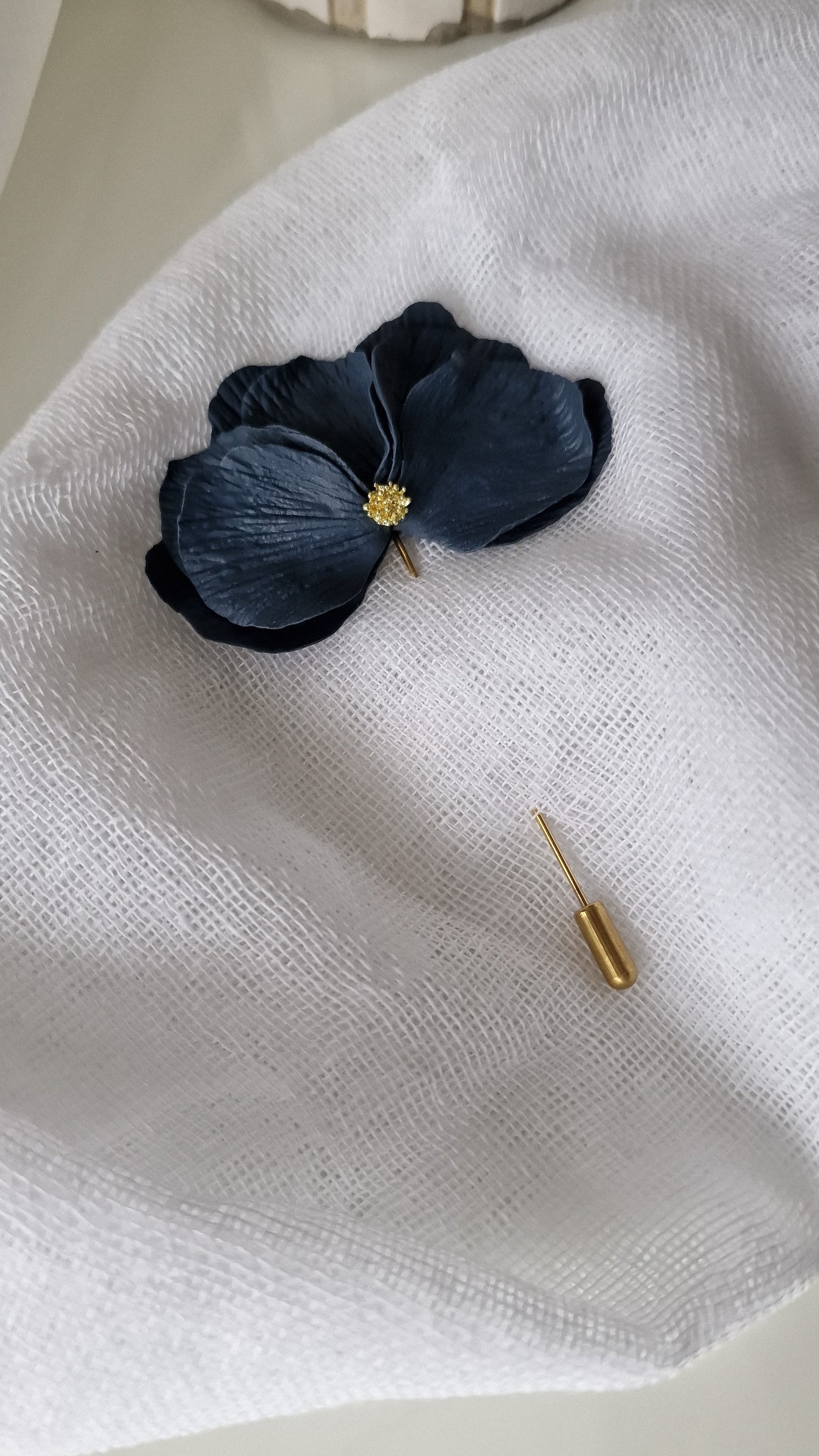 Royal Blue Floral Brooch