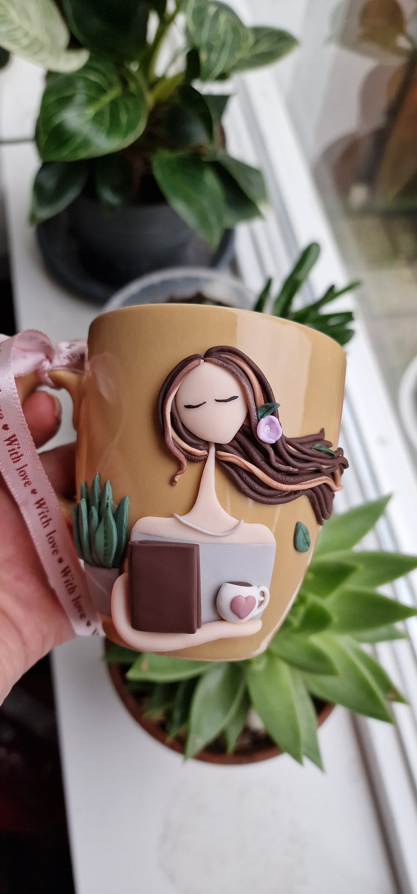 Serenity in Bloom: Customizable Handmade Mug