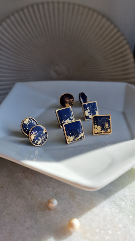 Midnight Sky Studs - round&square