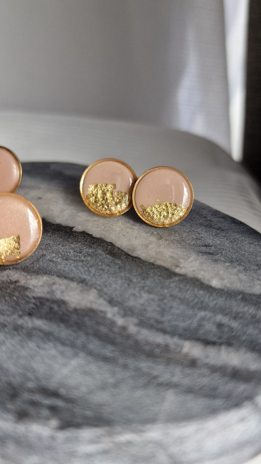 Gold Dusty Pink Studs